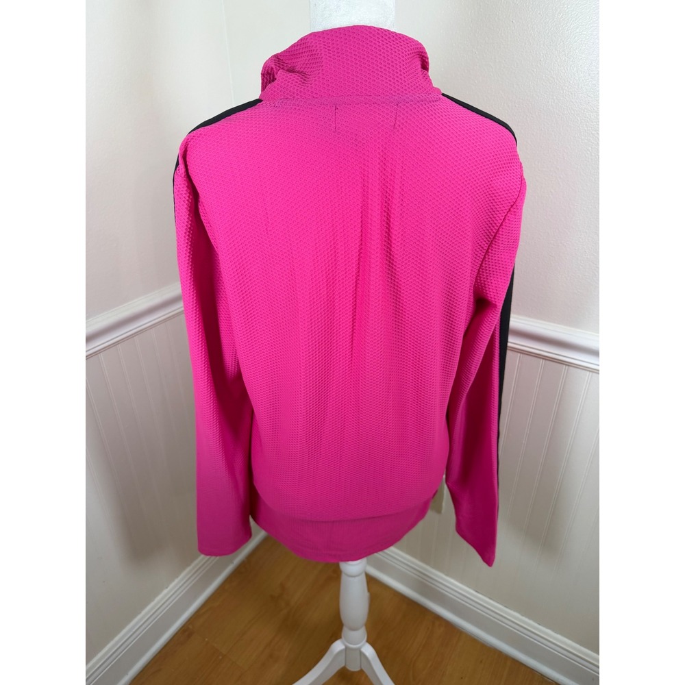 Lauren‎ Ralph Lauren Active Pullover Women Large Pink Quarter Zip Waffle Knit - Picture 3 of 10